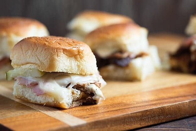 This mini Cuban sandwiches are the perfect use for that pulled pork! 