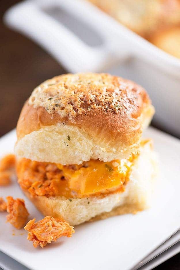 These buffalo chicken sliders are so easy to make! I love them for a quick dinner or snack!