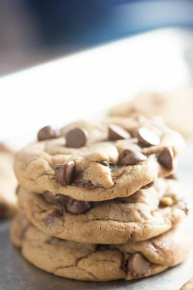 stack of the perfect chocolate chip cookies