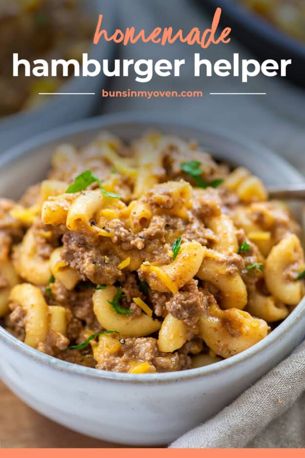 bowl full of cheeseburger macaroni.