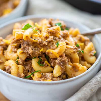 hamburger helper in bowl.