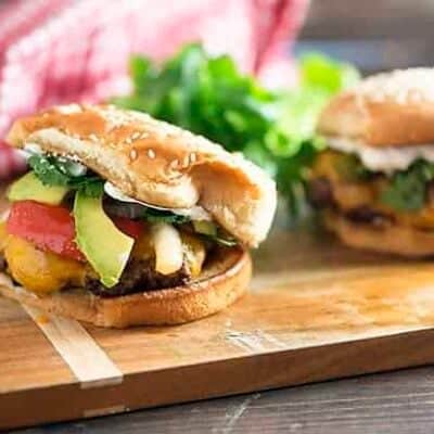 We love these steak fajita burgers! Juicy and perfect for grilling!