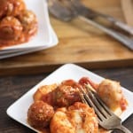 This meatball sub casserole is a total man pleaser! And it's just 4 ingredients, so it's the perfect easy dinner recipe!