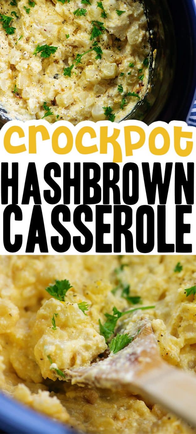 collage of hashbrown casserole photos.