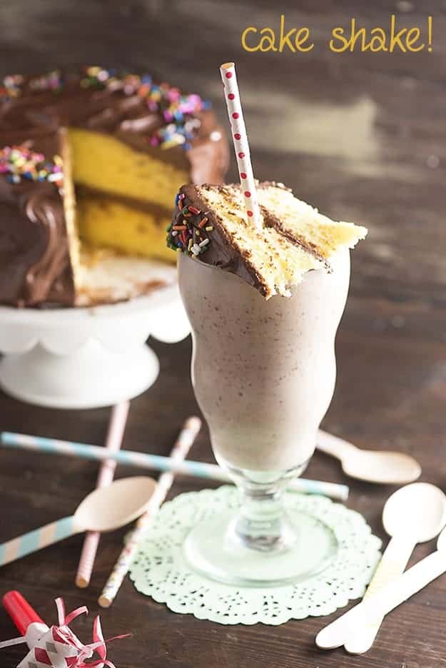 The perfect milkshake recipe - and it's blended up with a slice of cake!