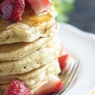 Strawberry Vanilla Pancakes - just as easy as a box mix, but oh so much better!