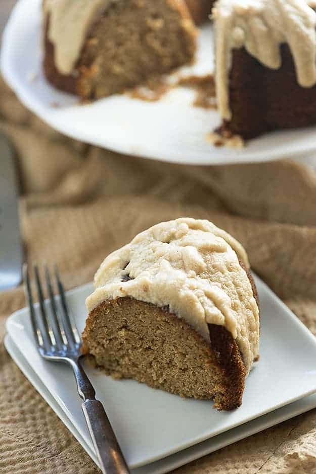 This applesauce cake is perfectly moist and sweet. The browned butter glaze on top is my favorite part. 
