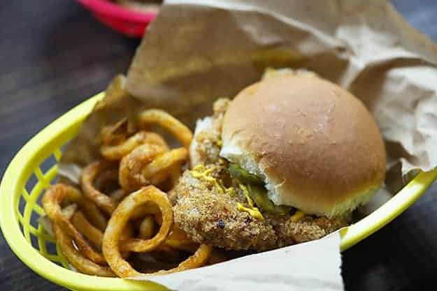 These crispy pork tenderloin sandwiches are fried right in the oven to make life easy! 