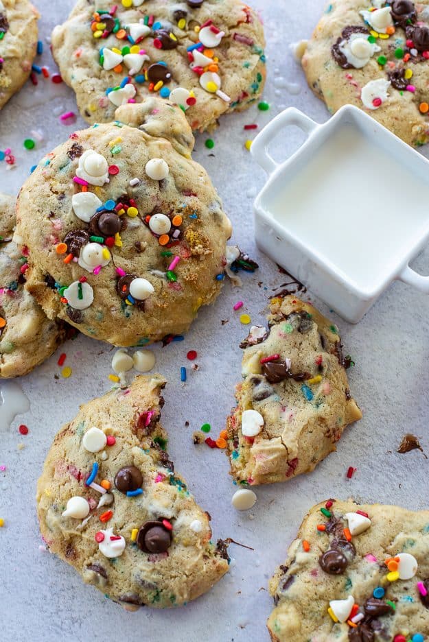 cake batter cookies with sprinkles.