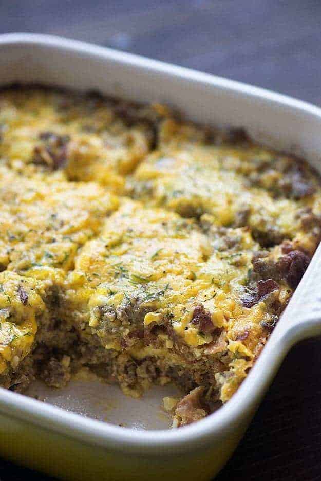 This low carb bacon cheeseburger casserole only has 2 net carbs per serving!! We love this cheesy goodness!