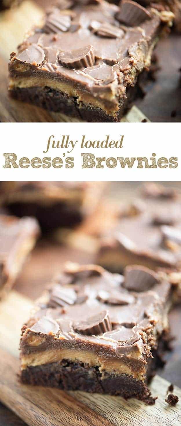 These Reese's brownies are thick, fudgy brownies are topped with a thick peanut butter frosting, extra chocolate, and some Reese's candies. They're a peanut butter lovers favorite brownie!