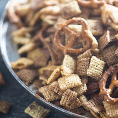 This sweet Chex mix recipe is loaded with cinnamon and sugar!
