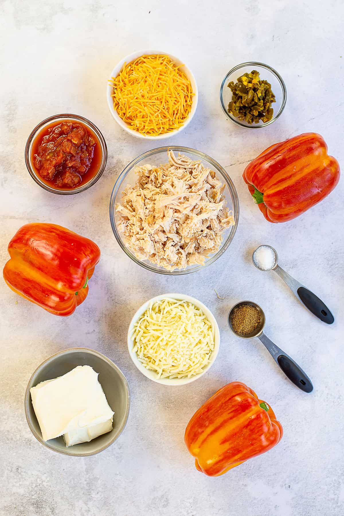 ingredients for stuffed peppers.