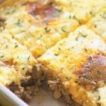My whole family loves this low carb casserole! It's loaded with taco meat, cheese, and all kinds of good stuff!
