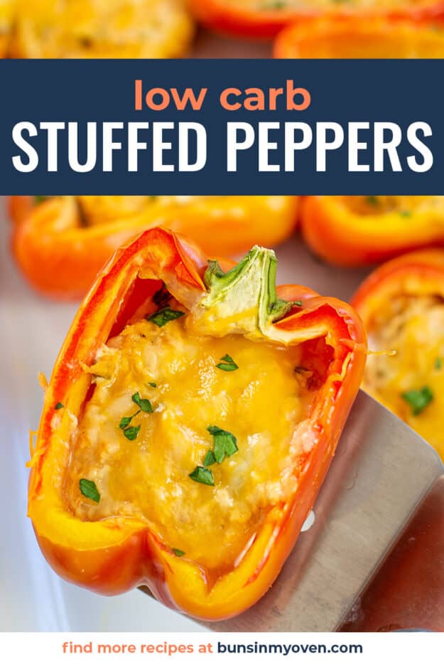cream cheese stuffed peppers with text for pinterest.
