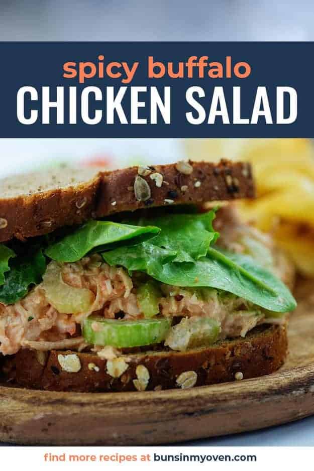 buffalo chicken salad sandwich on wheat bread