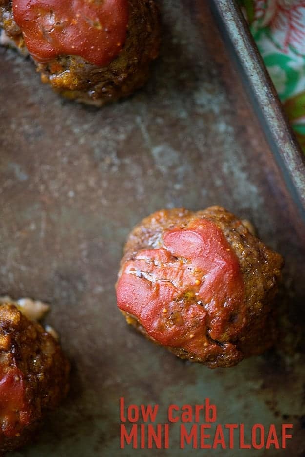 A meatloaf meatball on a baking sheet.