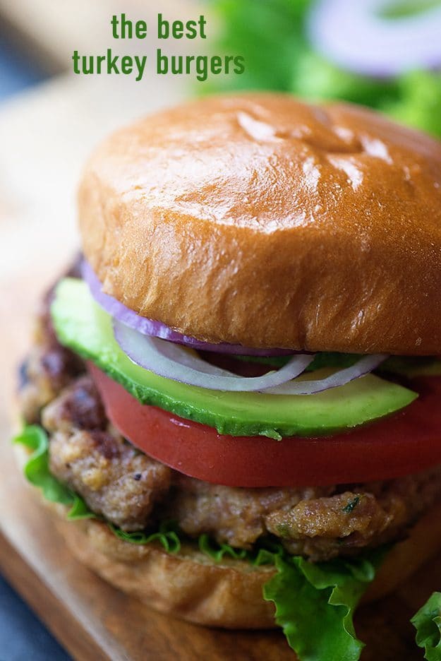 These are the best turkey burgers! So juicy and perfect on the grill!