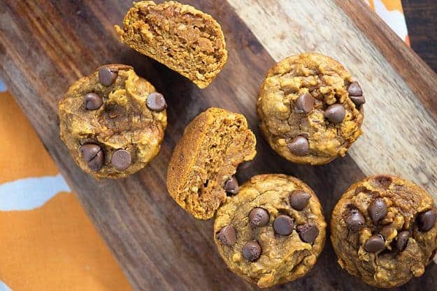 With a custard-like center, these chocolate chip pumpkin muffins are just as good as your favorite pie, without all the guilt!