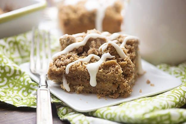 This banana coffee cake recipe is bursting with banana flavor! It's topped off with an extra thick layer of streusel!