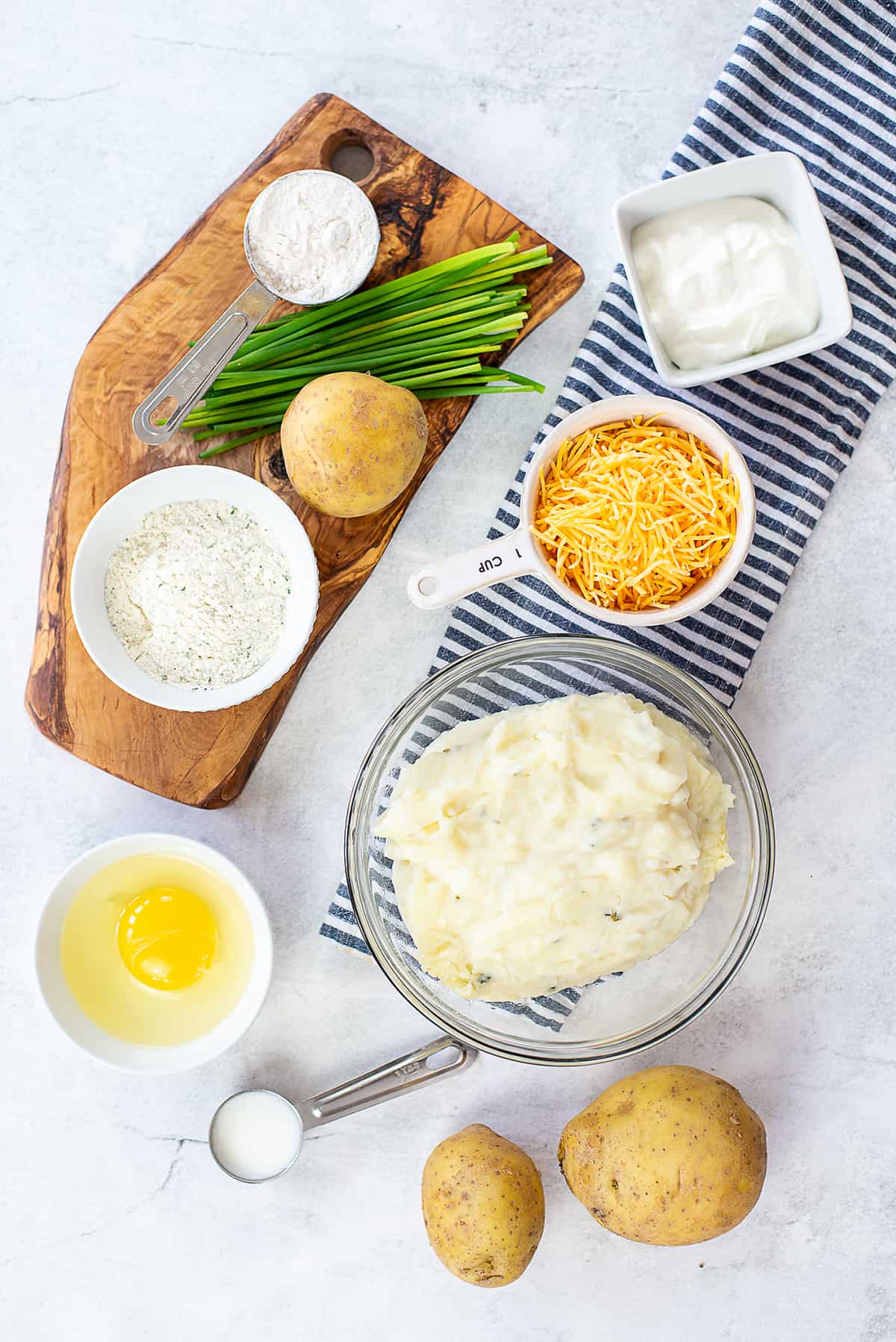 ingredients for potato puffs.