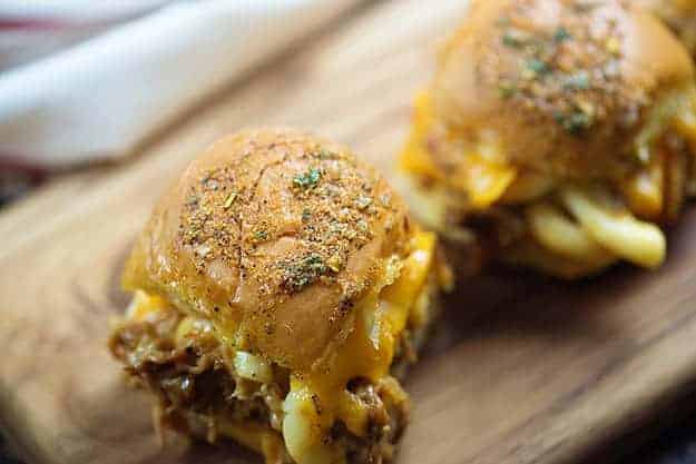 Pulled Pork Mac and Cheese Sliders