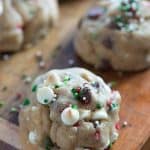 These white chocolate chip cookies are the easiest Christmas cookies you'll make and they're HUGE, THICK, and super CHEWY!