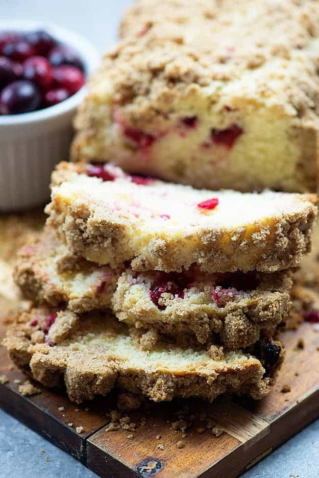 This tender cranberry bread is sweet tart perfection! Makes a great breakfast or afternoon snack!