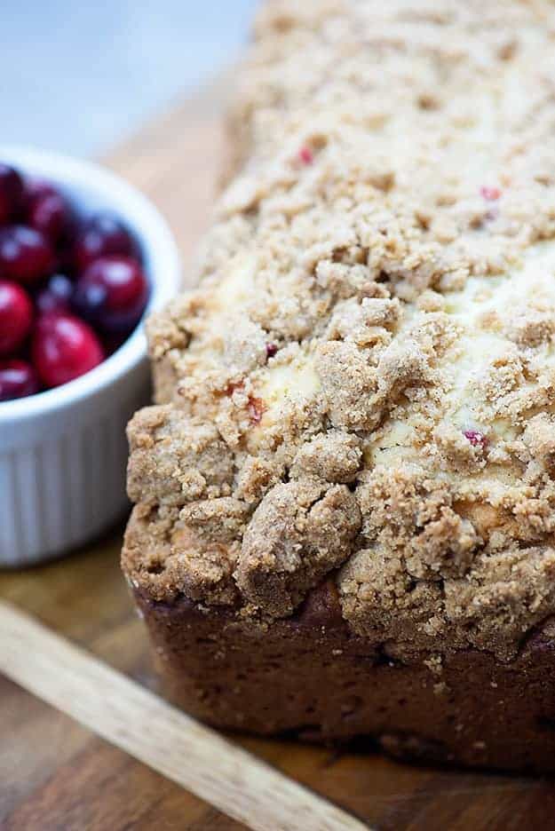 This tender cranberry bread is sweet tart perfection! Makes a great breakfast or afternoon snack!