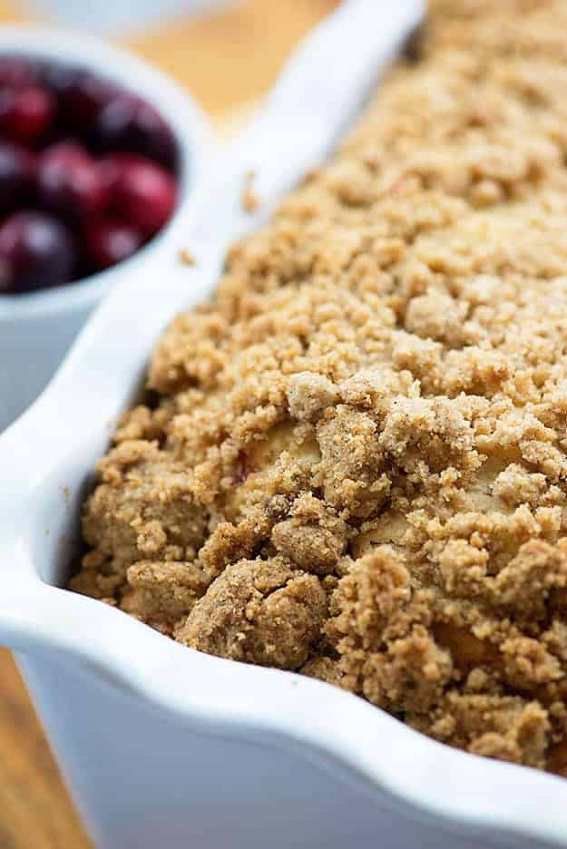 This tender cranberry bread is sweet tart perfection! Makes a great breakfast or afternoon snack!