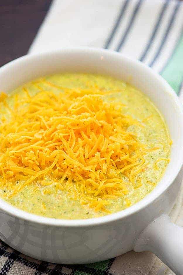 Easy broccoli cheese soup in the Instant Pot! It's similar to the Panera broccoli cheese soup!