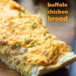 Spread this easy buffalo chicken dip recipe on a loaf of French bread to feed a hungry crowd. We like this one dipped in ranch dressing.