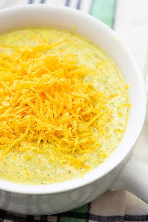 My kids love this broccoli cheese soup recipe and it's my favorite way to get them to eat veggies!