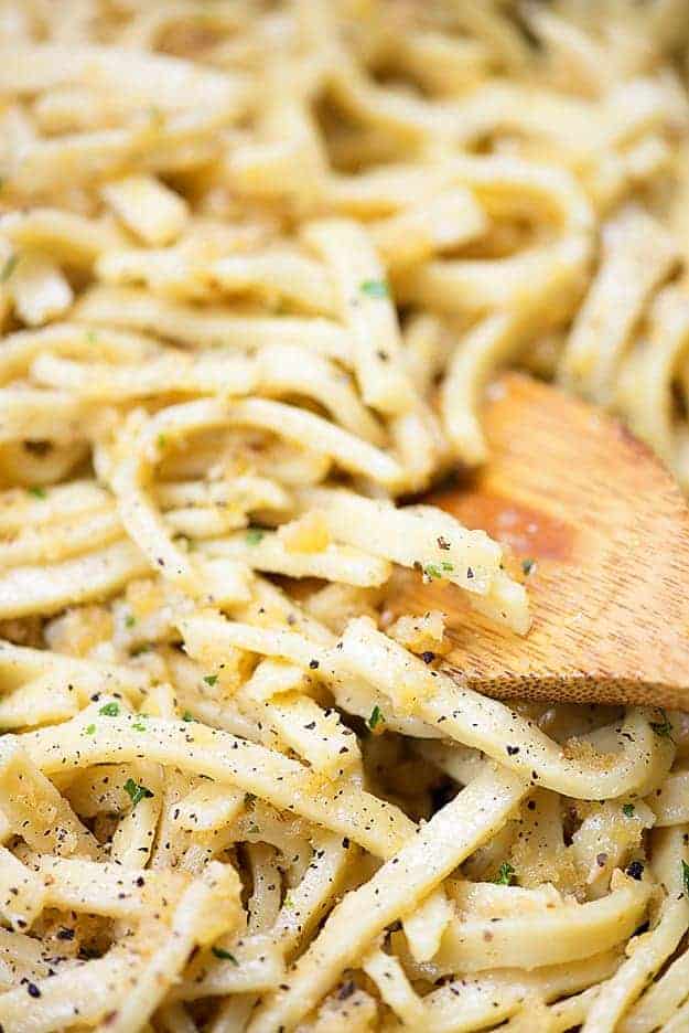 These garlic butter noodles are ready in about 30 minutes. The best comfort food ever!