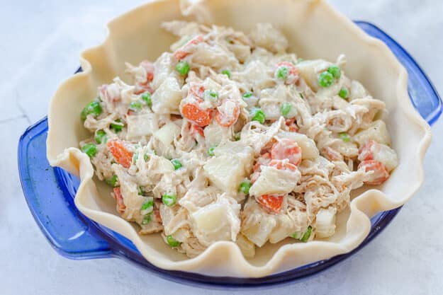 easy chicken pot pie in pie crust.