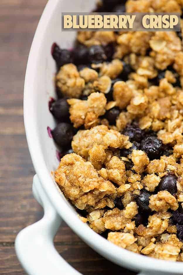 This easy blueberry crisp recipe has just a handful of ingredients that you probably already have on hand!