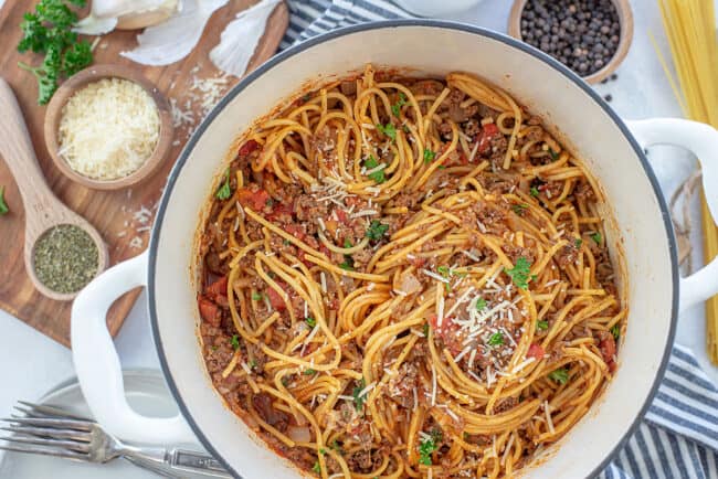 One Pot Spaghetti Recipe | Buns In My Oven