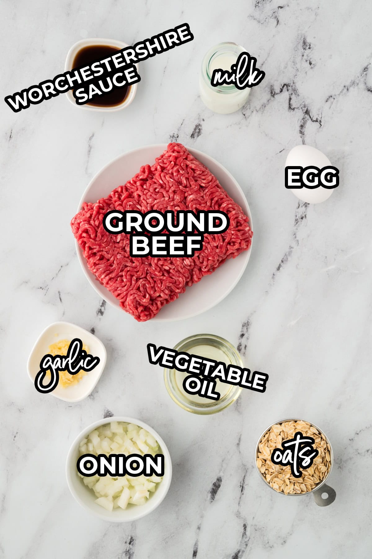 Ingredients for BBQ baked meatballs recipe.