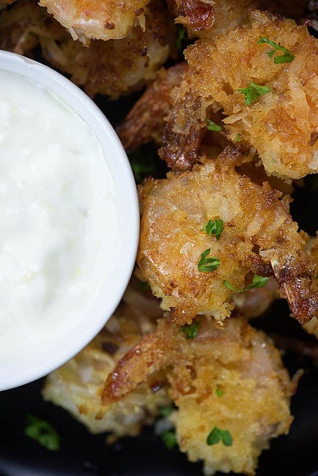 Coconut shrimp with a pineapple rum dipping sauce!