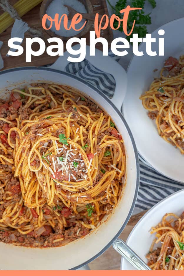 dish full of spaghetti.