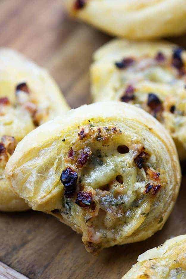 Who wants to dig in to these little sun-dried tomato pinwheels?