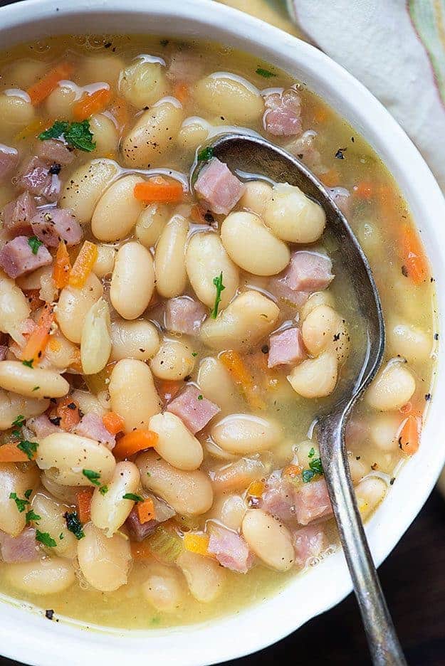 ham and bean soup recipe close up
