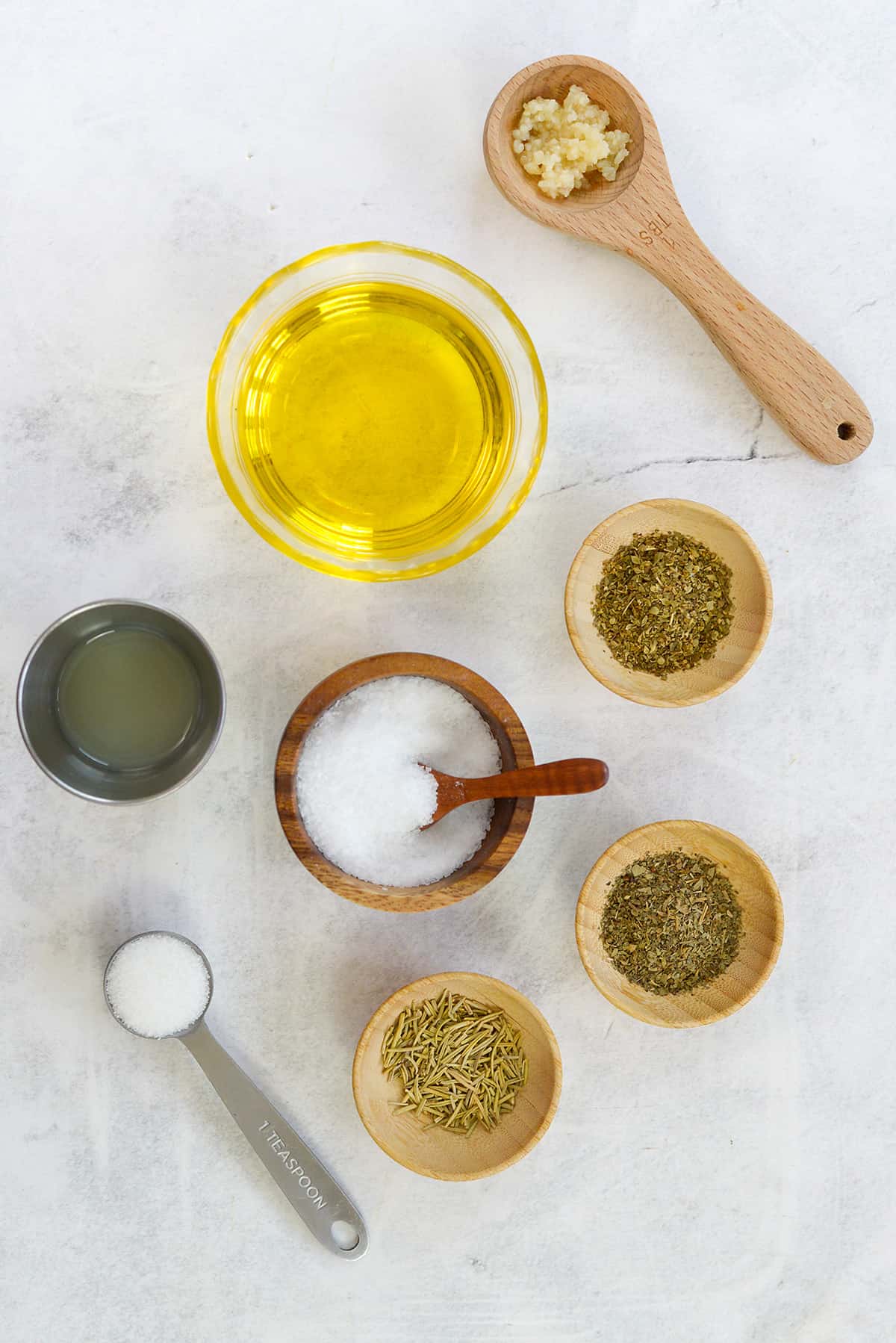 ingredients for pasta salad dressing.