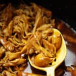 slow cooker bbq chicken in crockpot.