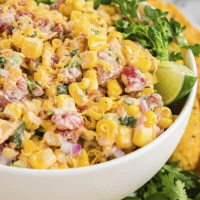 jalapeno corn dip on wooden tray