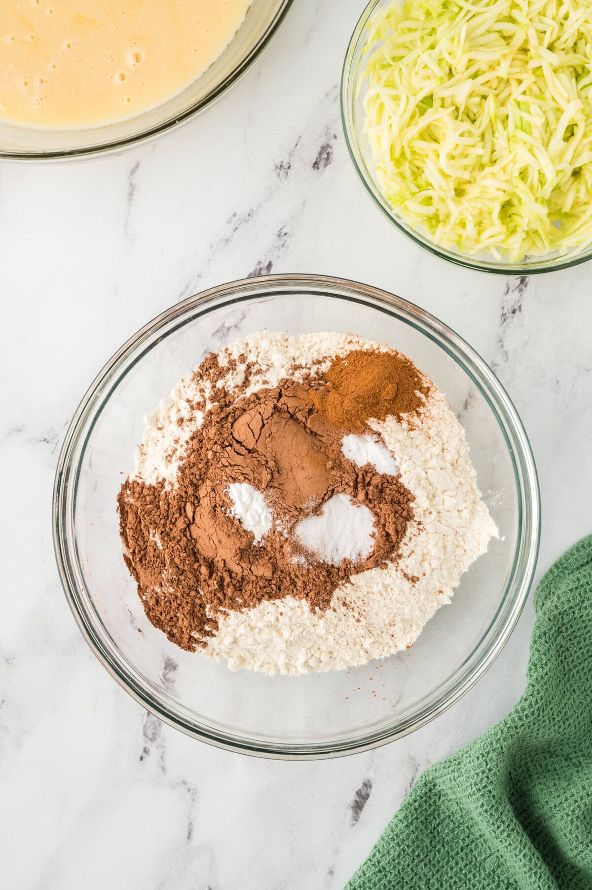 Mix the dry ingredients together in a bowl.