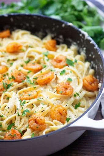 Creamy Shrimp Alfredo Pasta Recipe | Buns In My Oven