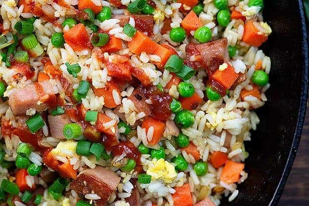 easy fried rice in skillet