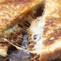 Sloppy Joe Grilled Cheese Sandwiches - homemade sloppy joes stuffed in a melty grilled cheese!