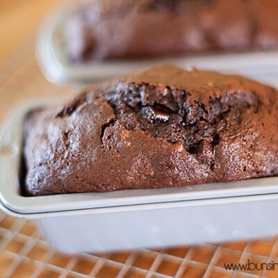 Chocolate banana bread up close